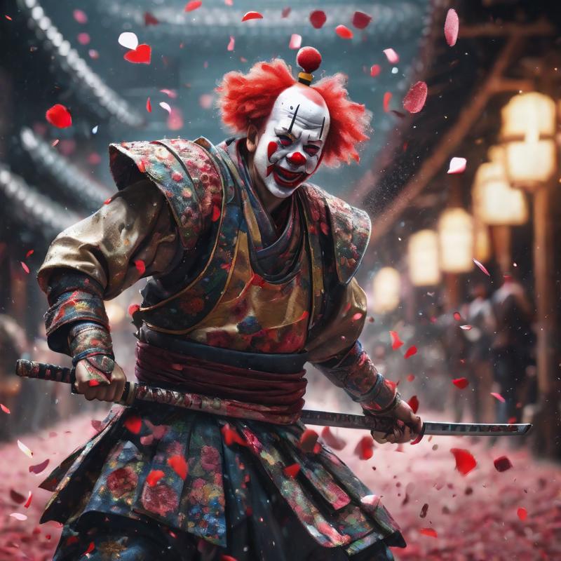 00050-A Samurai clown cutting in half a man.png